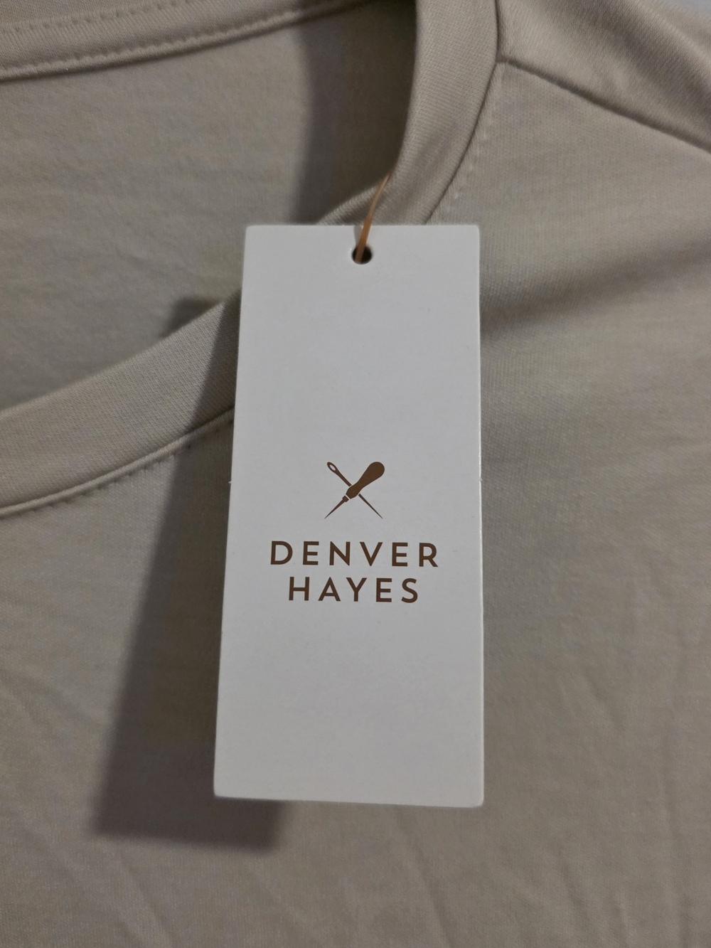 Denver Hayes Oatmeal Heather Long Sleeve Top Puff Sleeve Size Medium NWT - Picture 7 of 10